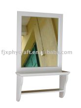 Wooden Wall rack with mirror