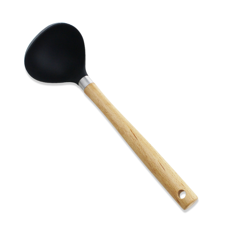 6pcs silicone kitchen utensils with wood handle