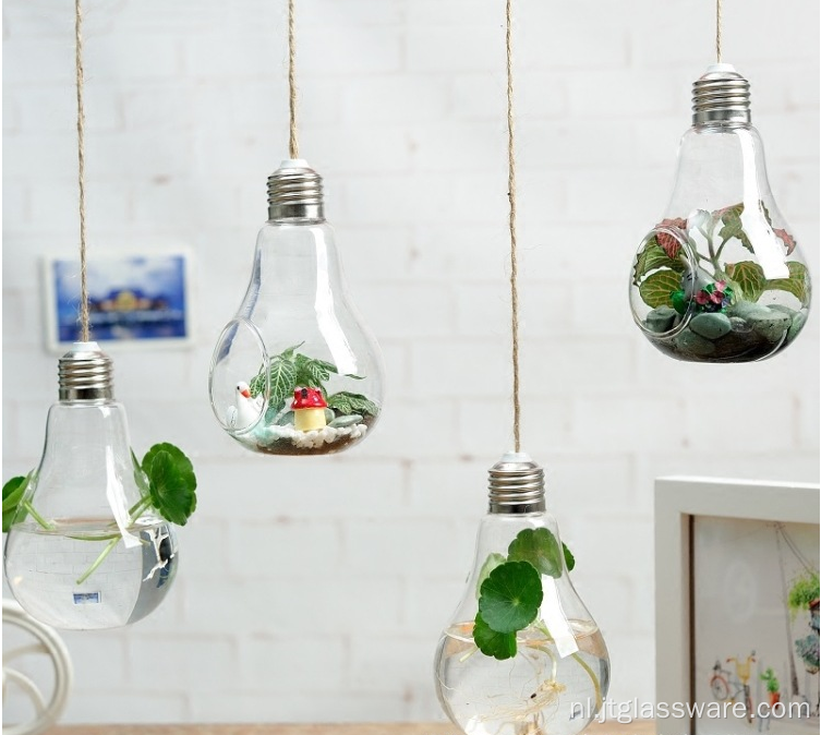 Kleine hangende helderglazen traanvaas onregelmatig terrarium