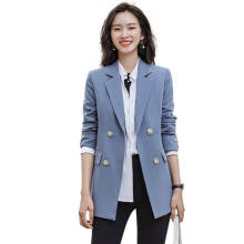 Elegant Mid-Length Blue Business Women Suit