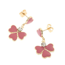 Three leaf clover drop earring gold plating
