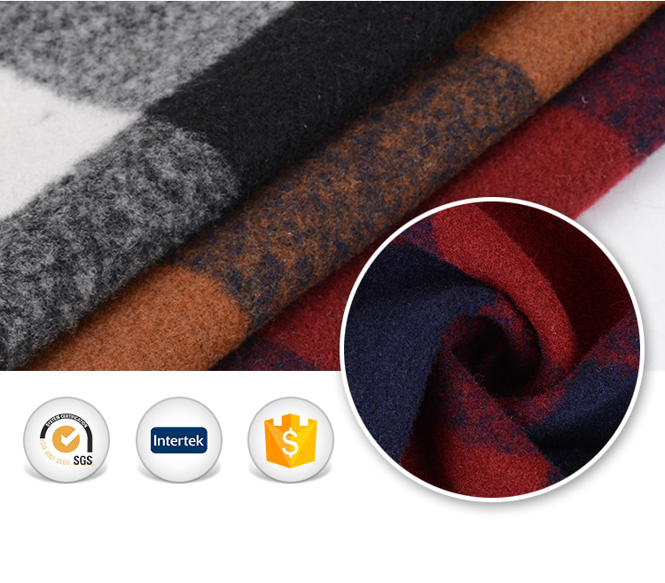 Wholesale elegant yarn dyed plaid brushed polyester terry cloth fabric