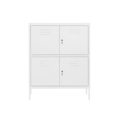 White Steel Office Cupboards Closet Cabinets