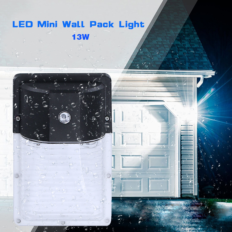 Hot selling Outdoor Dusk-to-Dawn porch light DLC ETL FCC Mini security Wall pack light 13W