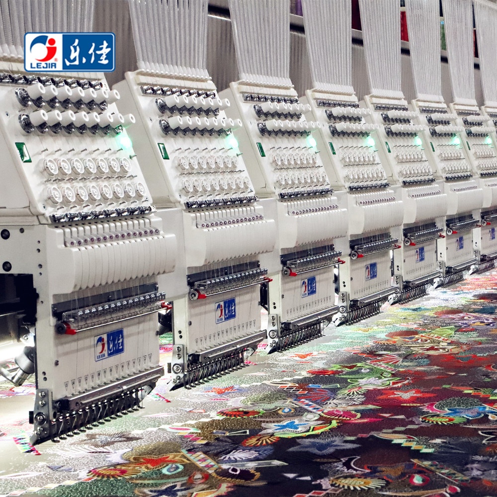 Lejia 15 head computerized flat embroidery machine for Bangladesh