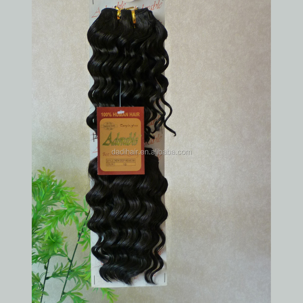 Adorable hair, 4 different size indian synthetic deep curly hair weft, Quattro Ripple deep wave hair weave with fringe