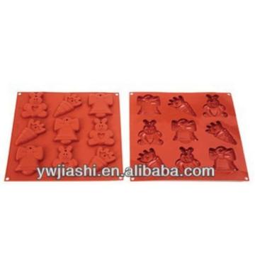 9-hole Easter Bunny Cookie Cutters,custom silicone cookie molds /rabbit Carrot Bell