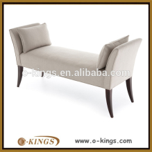 Solid wood bed end stool ottoman pouf