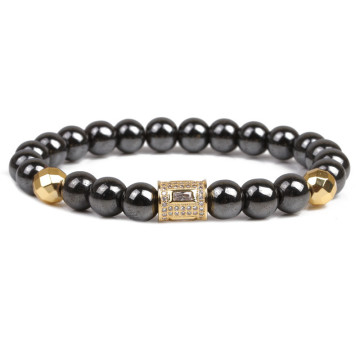 8mm Beaded Bracelet: A Blend of Natural Stones Including Gallstone, Hematite, Tiger Eye, and Black Obsidian for Women