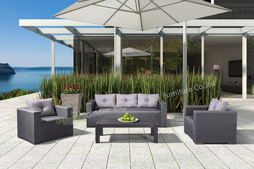 Garden+Aluminum+4+Piece+Sofa+Chat+Set