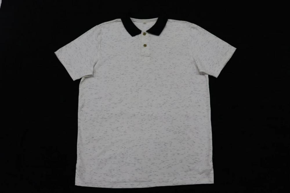 Herren Polo Melange Slub Jersey Kurzarm