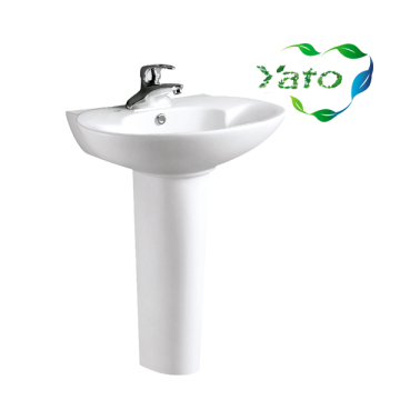 Fancy pedetal basin/ceramic wash basin/wash bowl with stand YB-8817 YATO