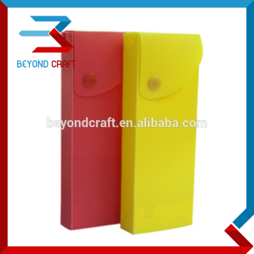 Poly PP button pencil case with slider drawer PP pencil box