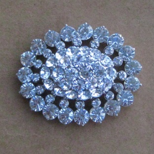 vintage style silver oval fashion rhinestone brooches