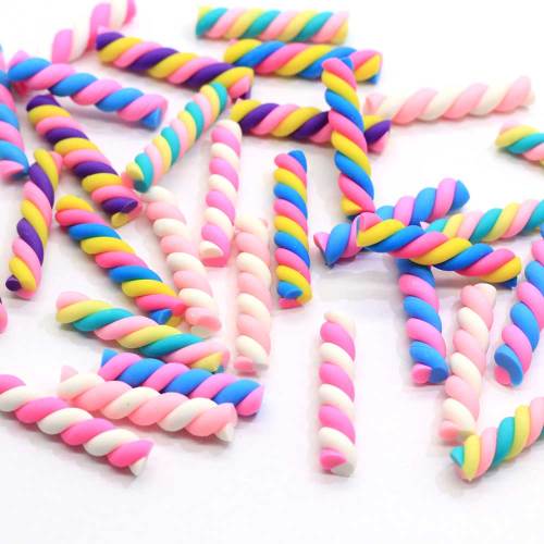 Colorful Simulation Cotton Candy Stick Candy Polymer Clay  Color Chocolate Bar For Children Re-ment Decoration