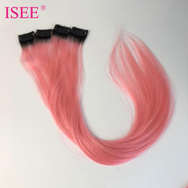 2021 Fashion Clip In One Piece Colorful Human Hair Extension,Colors Party Highlights Colorful One Clip In Hair Extension