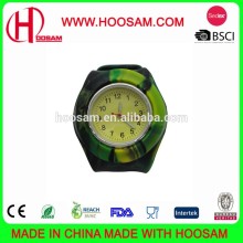 Custom Slap Silicone Watch with printed logo/Silicone slap bracelet watch
