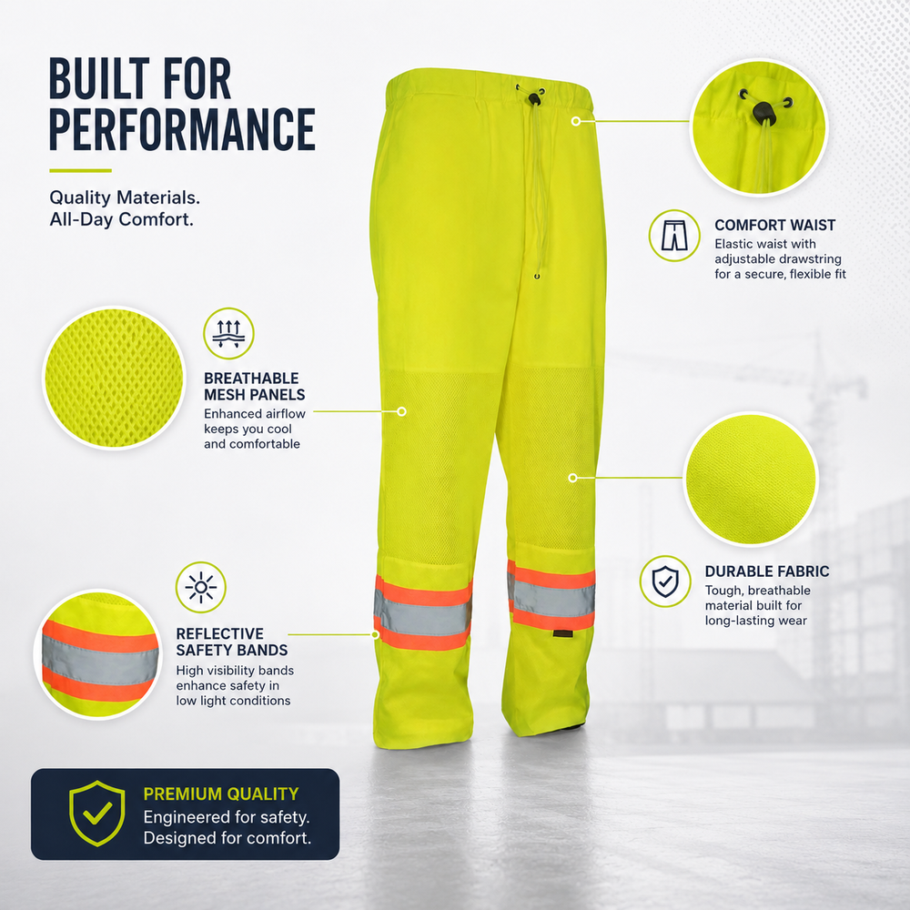 Светоотражающие защитные мужские рабочие брюки с высокой видимостью High Visibility Reflective Safety Men Work Pants