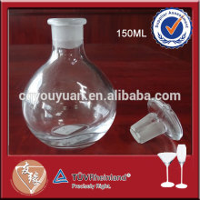 High clear ball shape sauce small glass bottles with corks