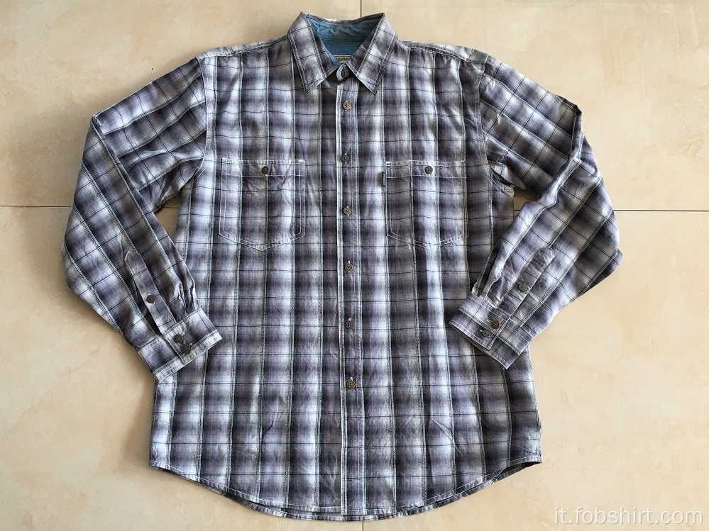 Camicia uomo in Tessuto 100% Cotone Tinto in filo