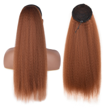 22inch Yaki Synthetic Kinky Straight Ponytails Hair Extensions With Drawstring  Ponytails