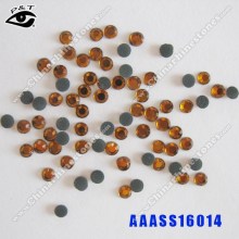 AAA Grade Chinese hotfix rhinestone 4mm ss16 topaz color hot fix crystal