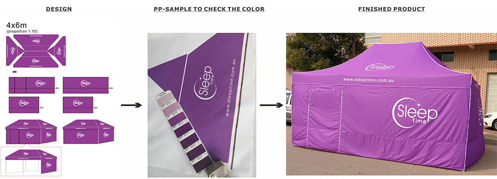 Sublimation Printing Colorful Beer Canopy With Feather Flag