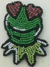 5 colors frog embroidery machine beaded patch
