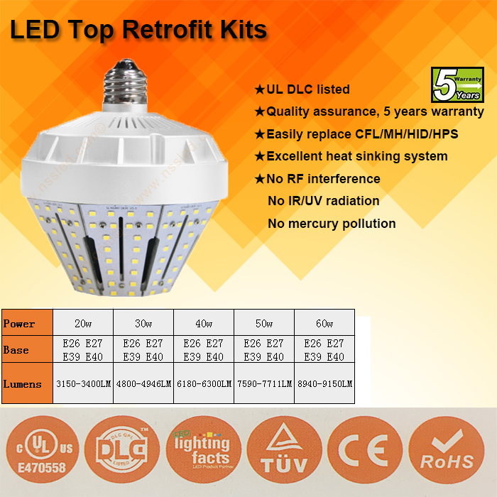 cheapest price led retrofit kit light DLC listed canopy retrofit solar garden light outdoor