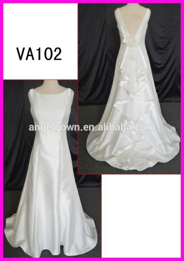 VA102 mikado princess style low back wedding gowns
