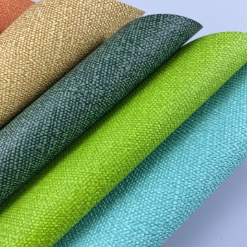 Linen Woven Texture Synthetic Upholstery Leather for Couches