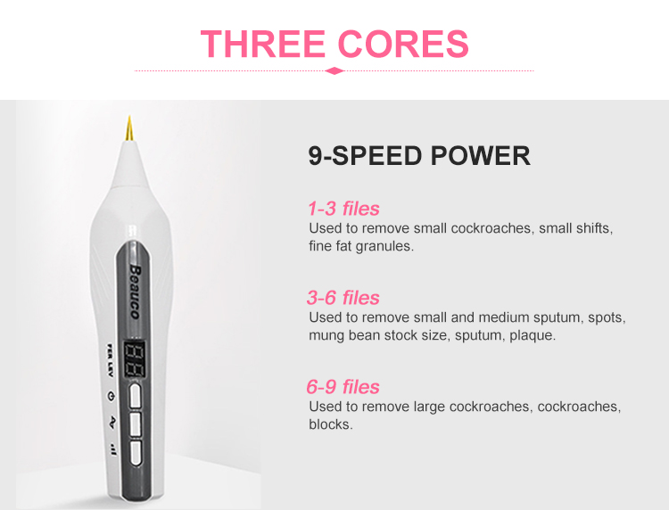 Beauty facial skin tag laser tattoo acne scar pigmentation freckle point plasma spot dot mole removal pen