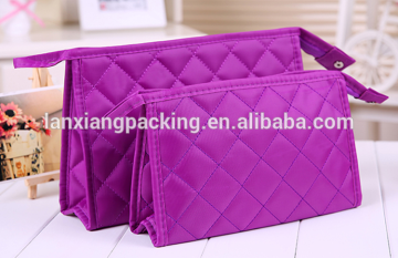 Stripe Purple Cosmetic Bag,Screen Printing Cosmetic Packaging