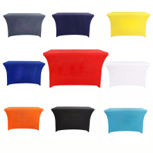 FEAMONT Rectangle Blue Stretch Table Cover - Customizable Spandex Polyester Table Cloths