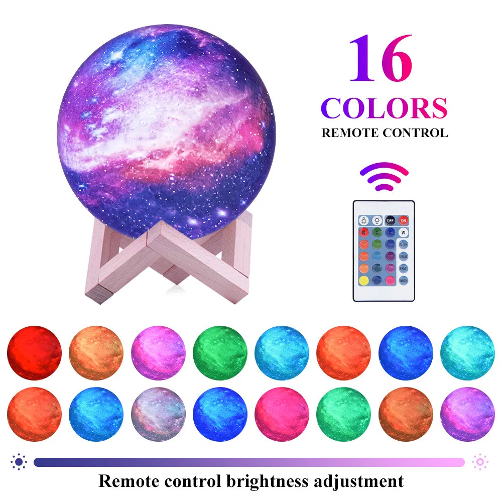 Magical 3D Moon Lamp - Handcrafted Starry Sky Nightlight Decor