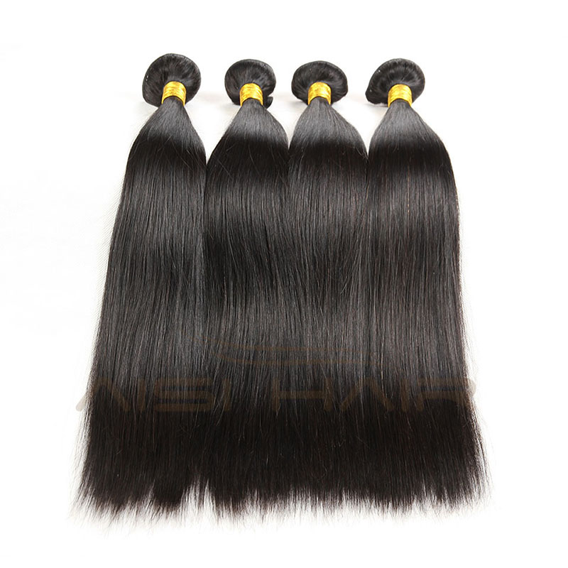 Aisi Hair Brazilian Human Hair Bundle Weave Natural Color 100%  Straight Human Hair Extension Weave Double Drawn Double Weft