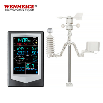 stazione meteorologica WiFi wireless a schermo colorato alimentato a energia solare con app per telefono gratuita