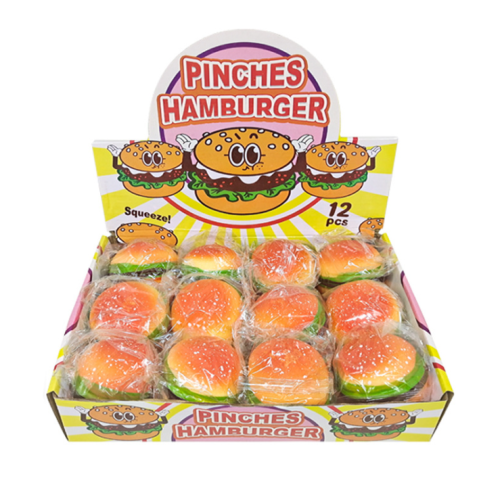 Materiale morbido di plastica TPR Spremi giocattoli hamburger