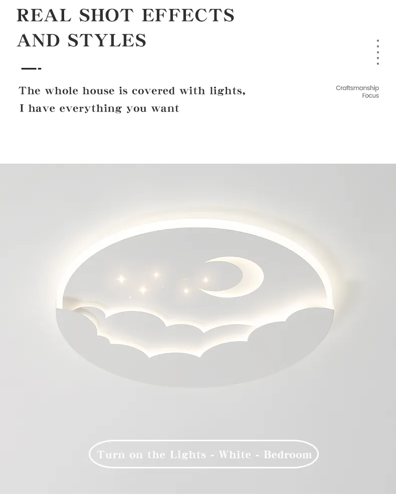 Creative Cartoon Moon Ceiling Lamp for Kids′ Rooms