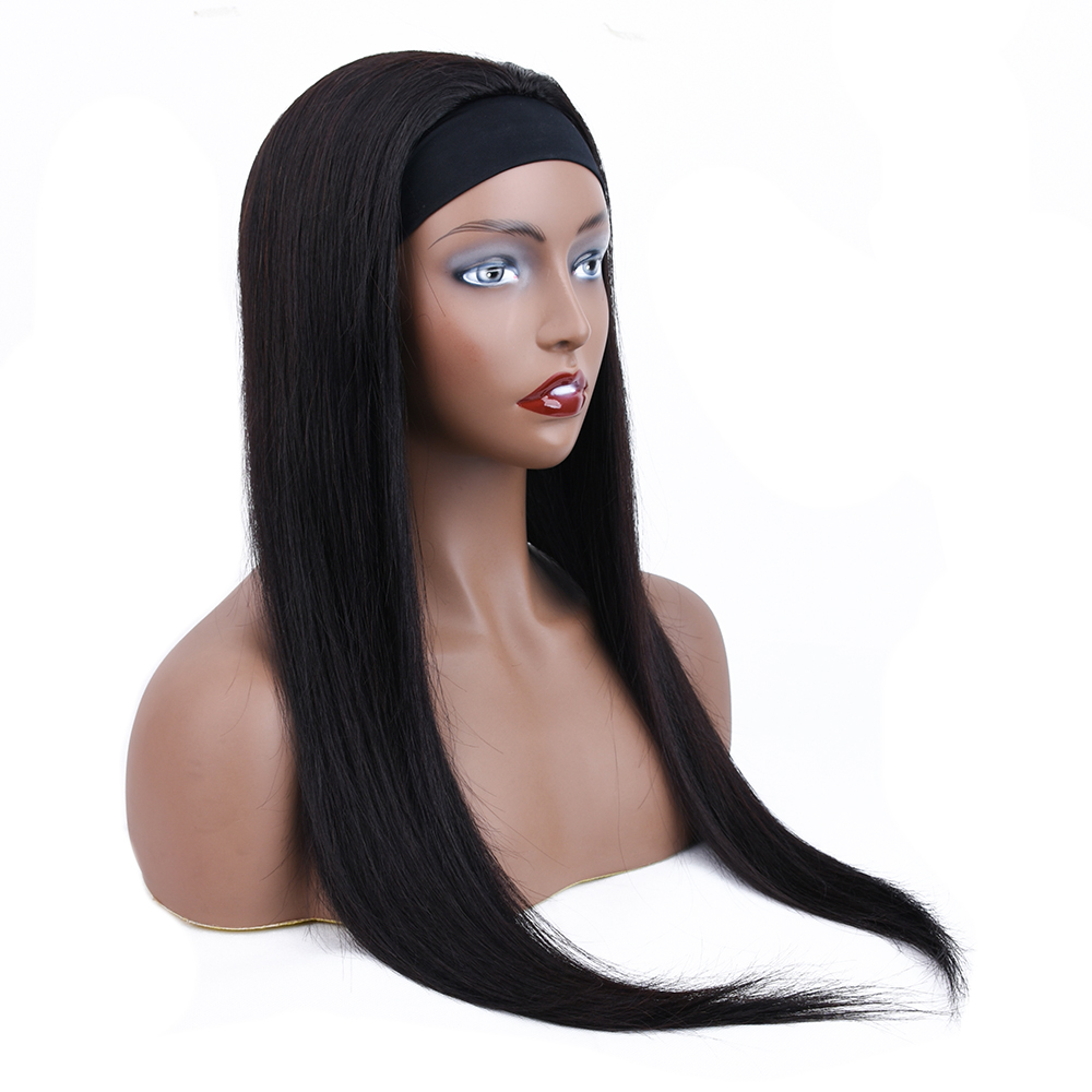 Fashionable 10A Nature Color Straight Head Band Wigs 10-28 Inch 100% Brazilian Human Hair Wholesale In Stock,100% Human Hair