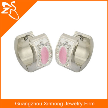 latest design wholesale Chinese earring, crystal hoop earrings costume jewelry, pink opal earrings jewelry earring