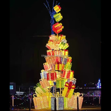 3D LED Christmas Tree Gift Boxes Light Show for Commercial Holiday Park