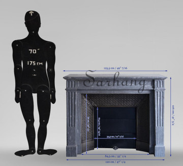 Indoor Freestanding Classical Black Marble Fireplace