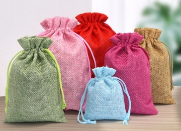 Colored canvas drawstring gift bag