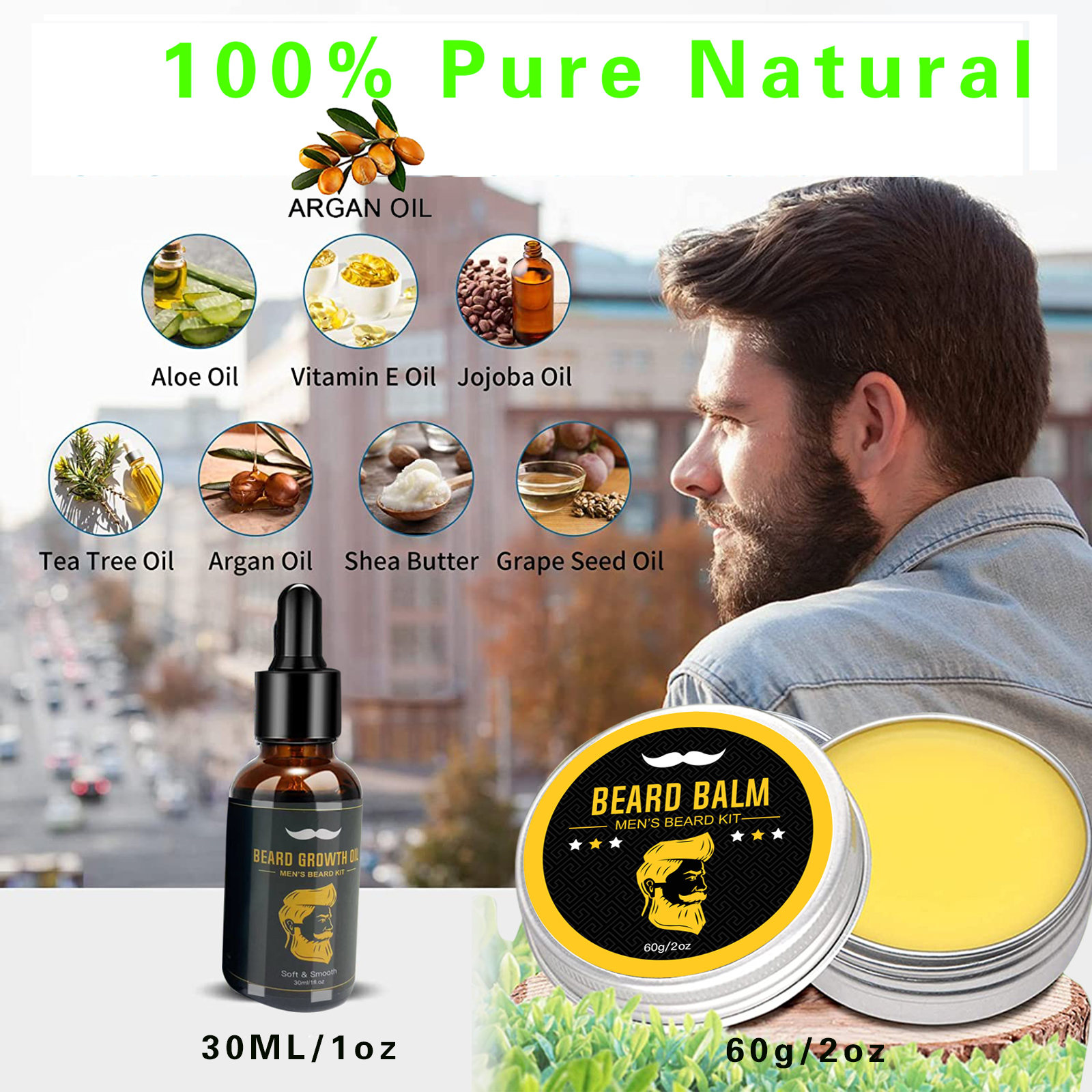 1 kit de bigode 1 mustache trimmer kit