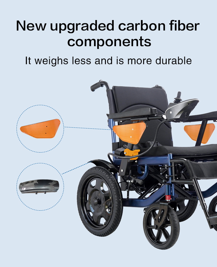 Rehabilitation Equipment Supplier Max Load framefolding Brush motor lie down electric wheelchair