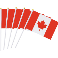 Canada promotional hand held flags with plastic pole