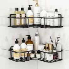 Perforation-free Removable Corner Shelf for Bathroom Storage