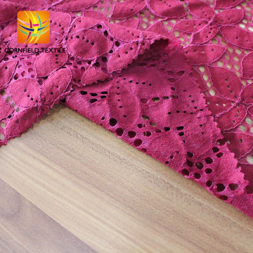 newest design beautiful polish magenta jacquard lace fabric