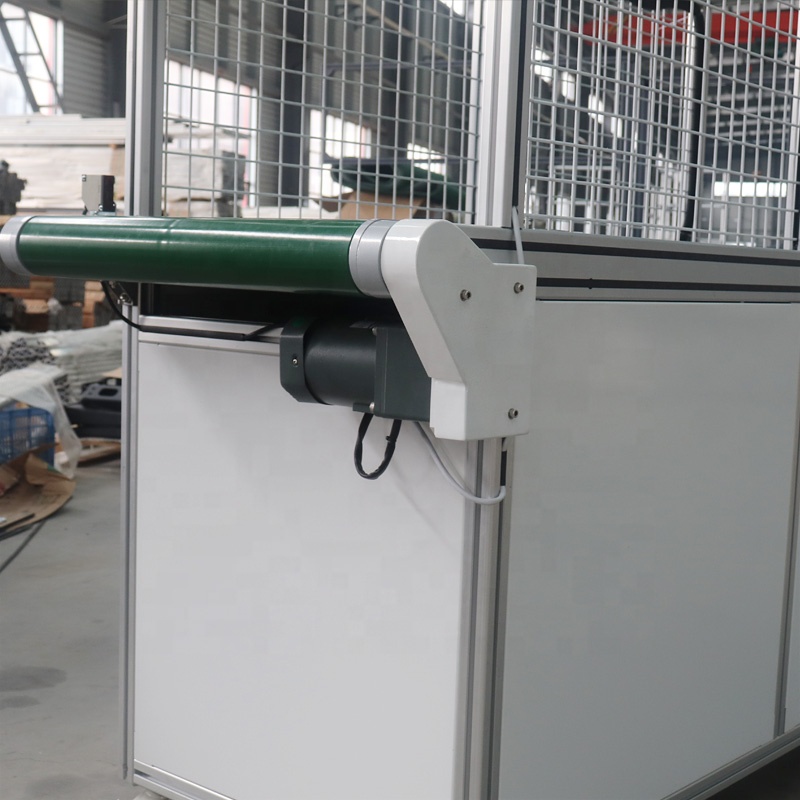 Factory Direct Selling Custom Industrial Production Line PVC Belt Conveyor with Protection fence and lockers